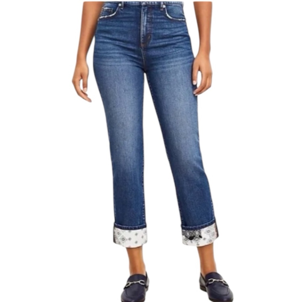 LOFT High Rise Curvy Straight Leg Crop‎ Jeans Size 26 NEW